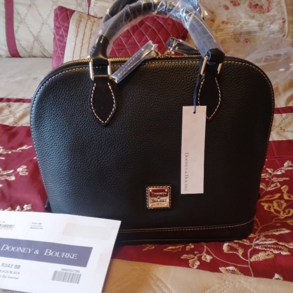 Dooney & Bourke Pebble Leather Zip Zip Satchel